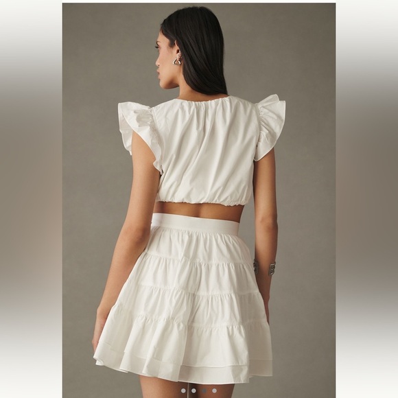 En Saison - Anthropologie - Juliet Top and Skirt Set in white Oyster - S/M - Picture 3 of 16